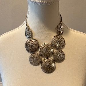 Silver / Pewter Circle Design Hook Closure Necklace